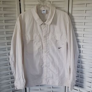 Nike Men's Cream Shirt Militaty Style Shirt Jacket Size L